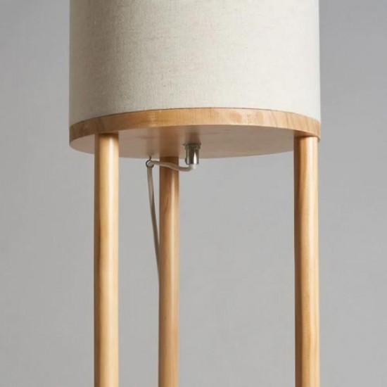 Shelby Shelving Floor Lamp Oak/Natural 