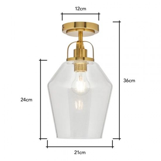 Saskia Bubble Glass Flush