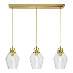 Saskia 3 Light Diner Bar Warm Satin Brass