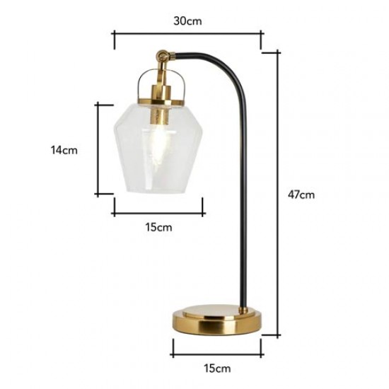 Saskia Bubble Glass Table Lamp Warm Satin Brass