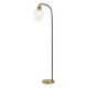 Saskia Bubble Glass Floor Lamp Satin Brass