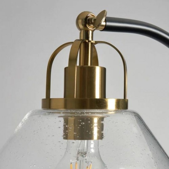 Saskia Bubble Glass Floor Lamp Satin Brass