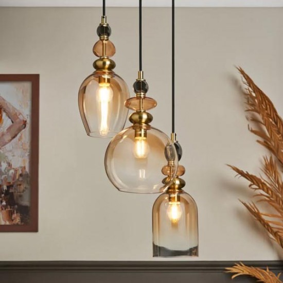 Seline 3 Light Pendant Champagne