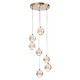 Rimi LED Acrylic Cascading Pendant Satin Brass