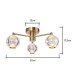 Rimi LED 3 Light Flush Sating Brass