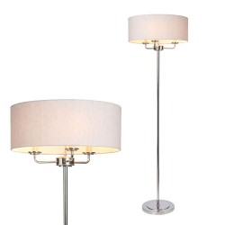Henry 3 Light Floor Lamp Polished Nickel