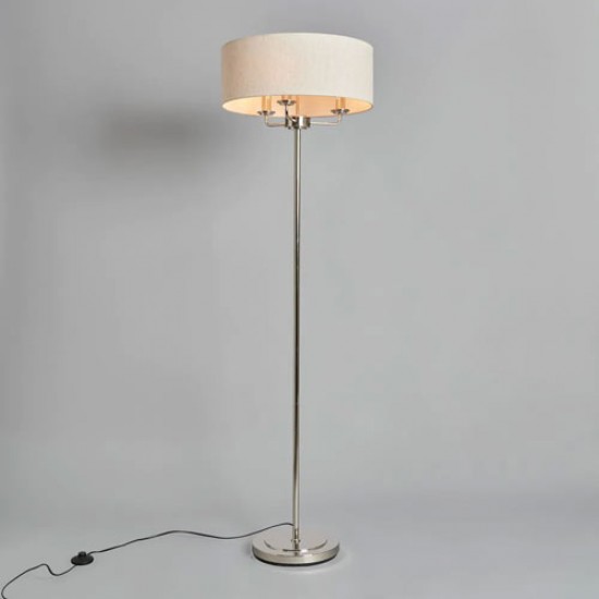 Henry 3 Light Floor Lamp Polished Nickel
