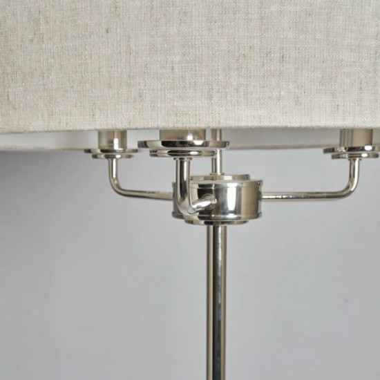 Henry 3 Light Floor Lamp Polished Nickel