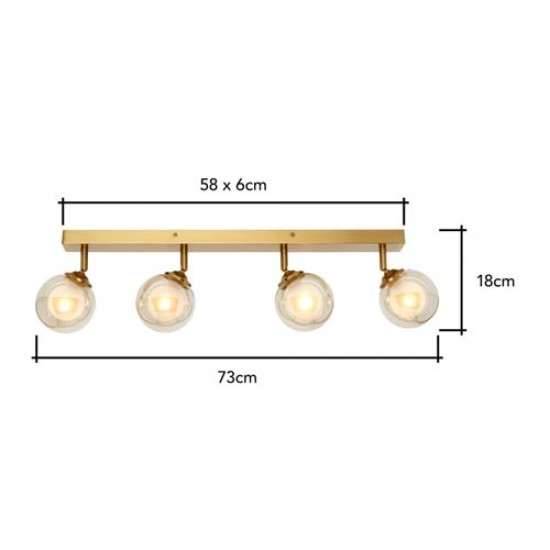 Vanity 4 Light Bar Satin Brass