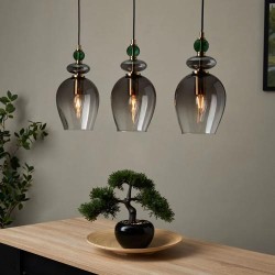 Seline 3 Light Diner Pendant Smoke