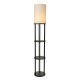 Shelby Shelving Floor Lamp Dark Walnut/Natural