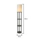 Shelby Shelving Floor Lamp Dark Walnut/Natural