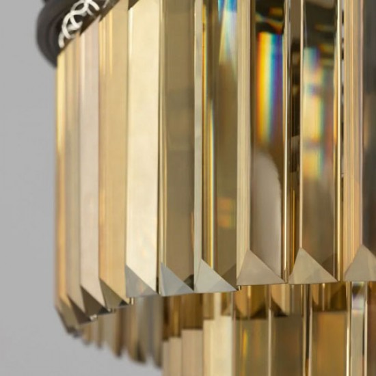 Ingot 10 Light Crystal Pendant Bronze