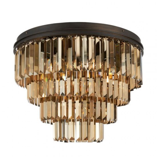 Ingot 7 Light Crystal Flush Bronze
