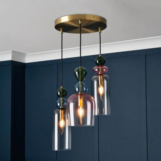 Vietri 3 Light Pendant Satin Brass