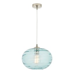 Sarno Oval Pendant Satin Nickel/Blue