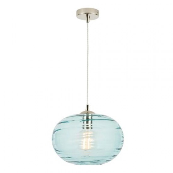 Sarno Oval Pendant Satin Nickel/Blue