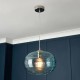 Sarno Oval Pendant Satin Nickel/Blue