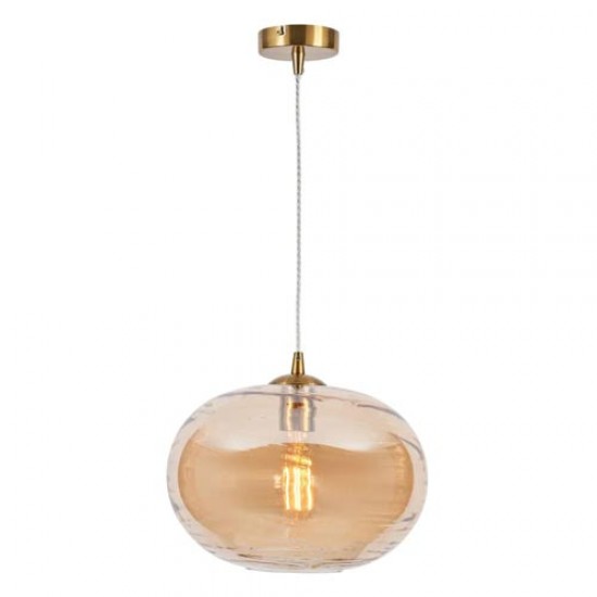 Sarno Oval Pendant Satin Nickel/Blue