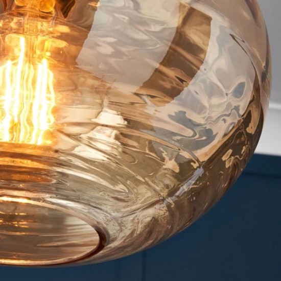 Sarno Oval Pendant Satin Nickel/Blue