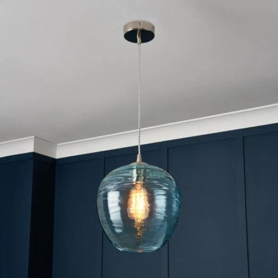 Sarno Hive Pendant Satin Nickle/Blue