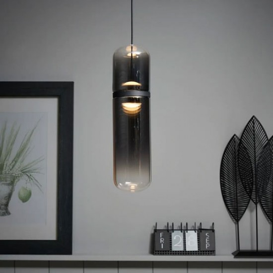 Bjorn LED Glass Pendant Light Smoke