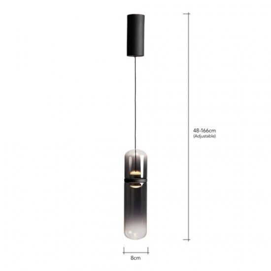 Bjorn LED Glass Pendant Light Smoke