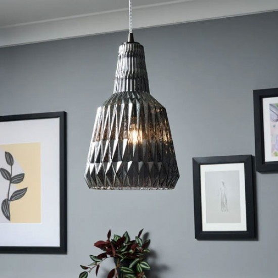 Mikael Glass Pendant Smoke Grey