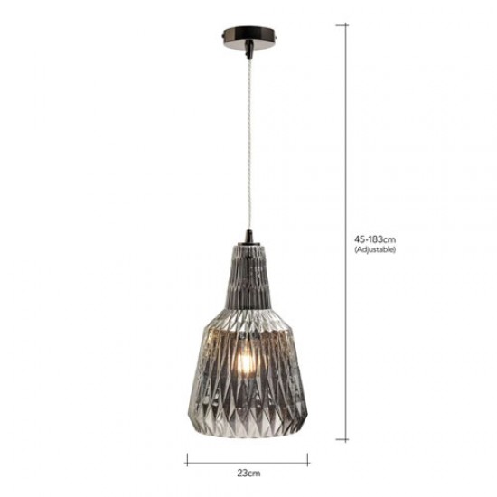 Mikael Glass Pendant Smoke Grey