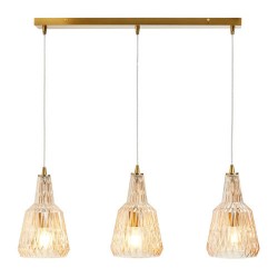 Mikael Glass 3 Light Dinner Pendant Champagne 