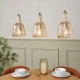Mikael Glass 3 Light Dinner Pendant Champagne 