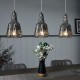 Mikael Glass 3 Light Diner Pendant Smoke Grey