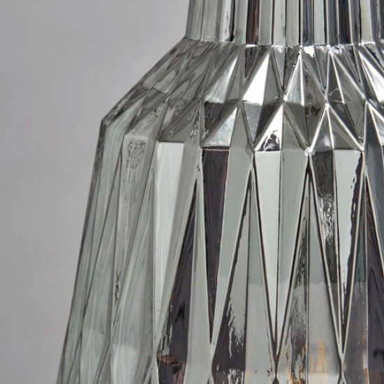 Mikael Glass 3 Light Diner Pendant Smoke Grey