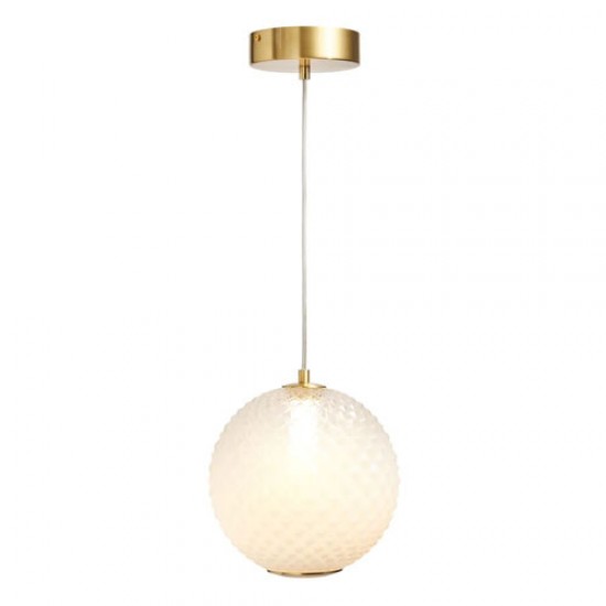 Oskar Glass Pendant Satin Brass