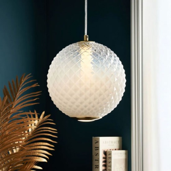 Oskar Glass Pendant Satin Brass