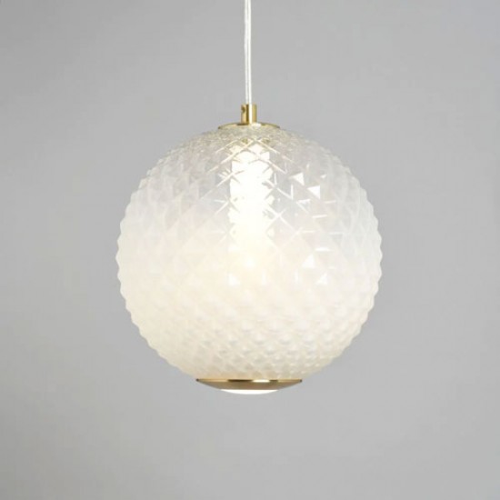 Oskar Glass Pendant Satin Brass