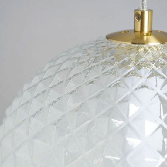 Oskar Glass Pendant Satin Brass