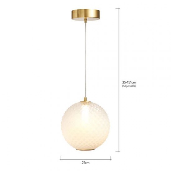 Oskar Glass Pendant Satin Brass