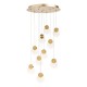 Oskar 10 Light Pendant Satin Brass