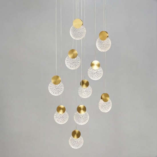 Oskar 10 Light Pendant Satin Brass