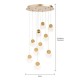 Oskar 10 Light Pendant Satin Brass
