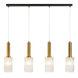 Hugo 4 Light Diner Bar Pendant Satin Brass