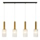 Hugo 4 Light Diner Bar Pendant Satin Brass