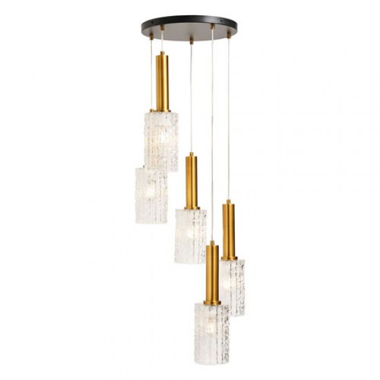 Hugo 5 Light Cluster Satin Brass