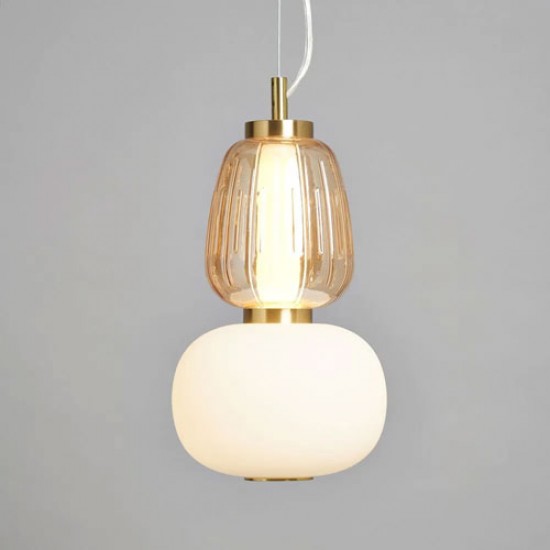 Edvin Glass Pendant Satin Brass