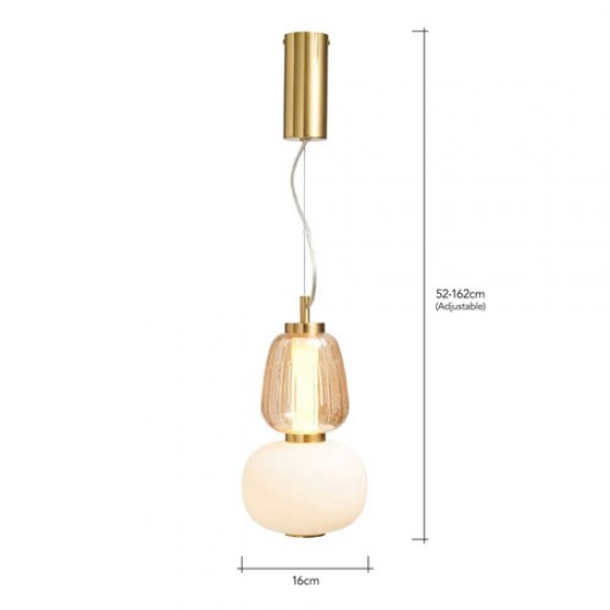 Edvin Glass Pendant Satin Brass