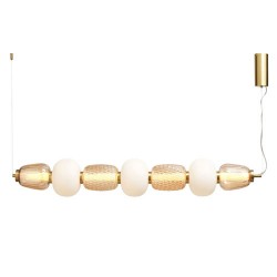 Edvin 7 Light Diner Pendant Satin Brass