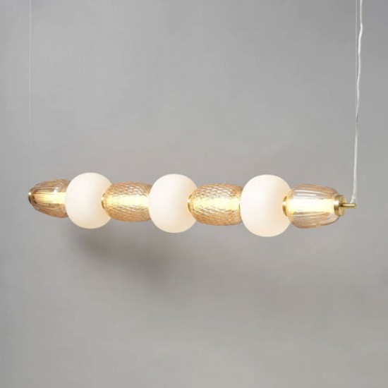 Edvin 7 Light Diner Pendant Satin Brass